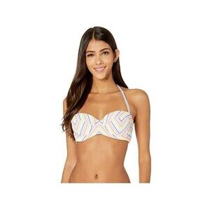 Kate Spade Beach Stripe Seersucker Underwired Bikini Top  sz XL  White